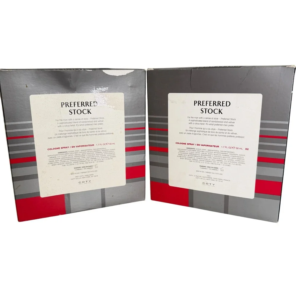 Preferred Stock Coty Cologne Set‎ 1.7oz 50ml Men Y2K 2 Gift Set Classic Vintage